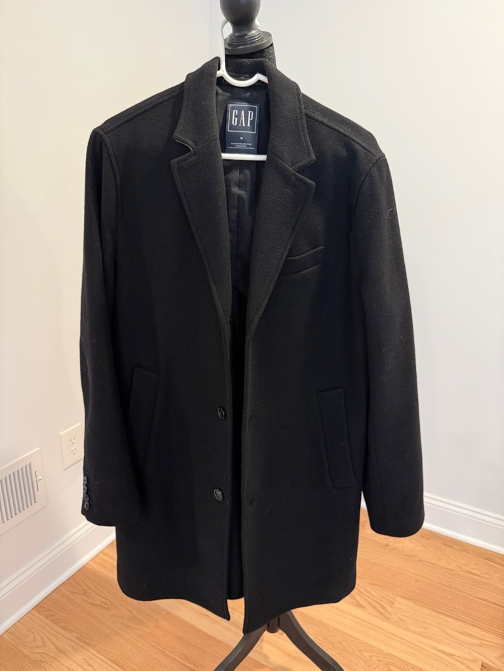 GAP Men's Black Single-Breasted Pea Coat